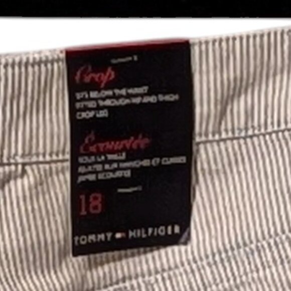 Tommy Hilfiger Blue and White Pinstriped Crop Leg Pants NWT - Picture 7 of 10